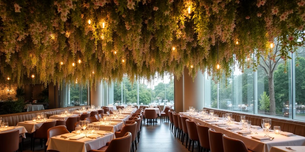 Suspended ceiling canopy for an upscale restaurant